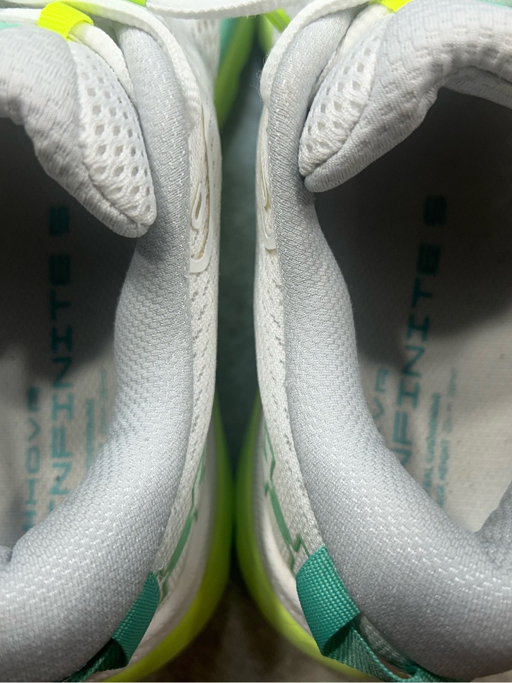 Under Armour Women’s Size 7.5 White Athletic Shoes with Lime and Aqua Accents - Picture 15 of 15